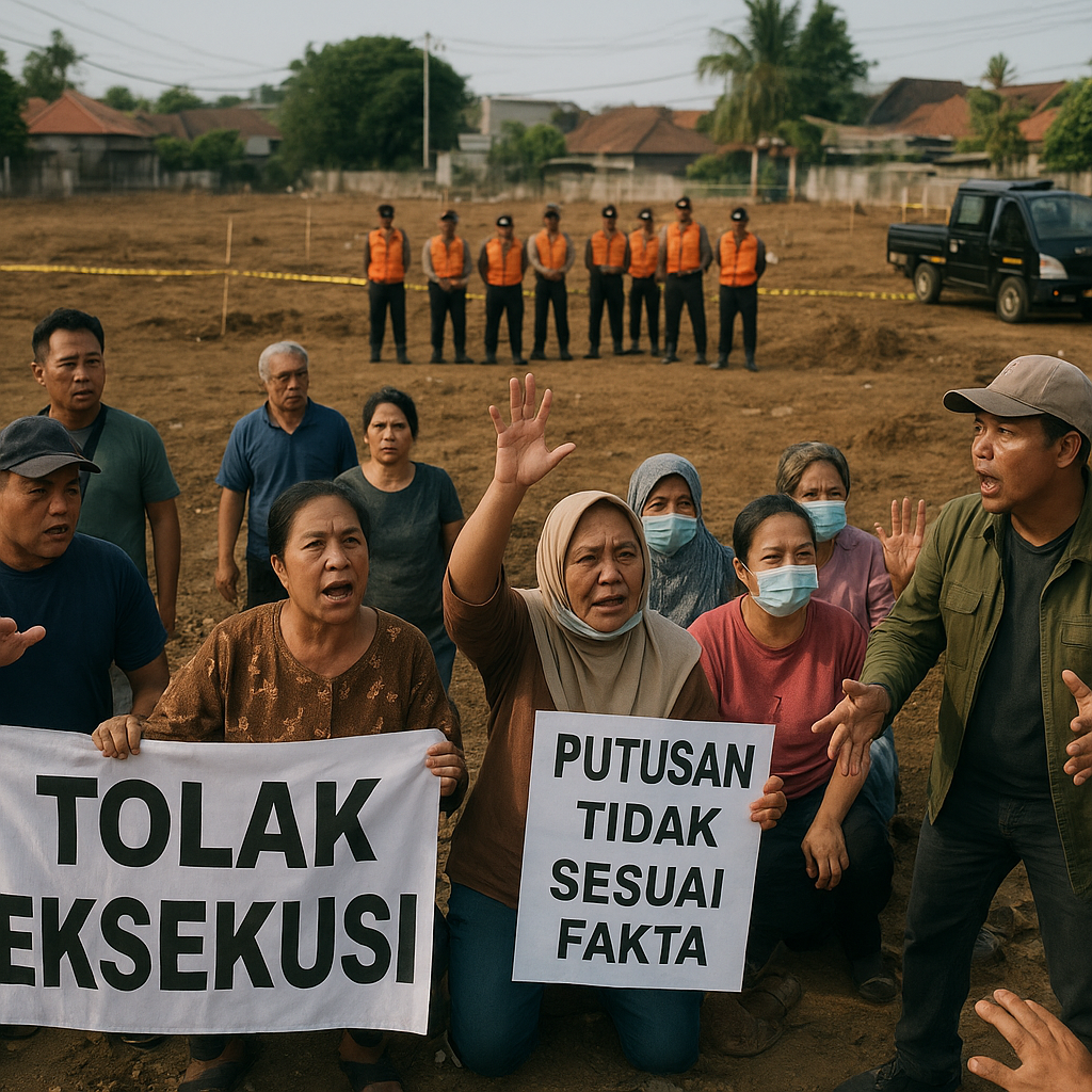 Eksekusi Lahan di Cibubur Jaktim Diwarnai Protes Warga, Putusan Dinilai Tak Sesuai Fakta