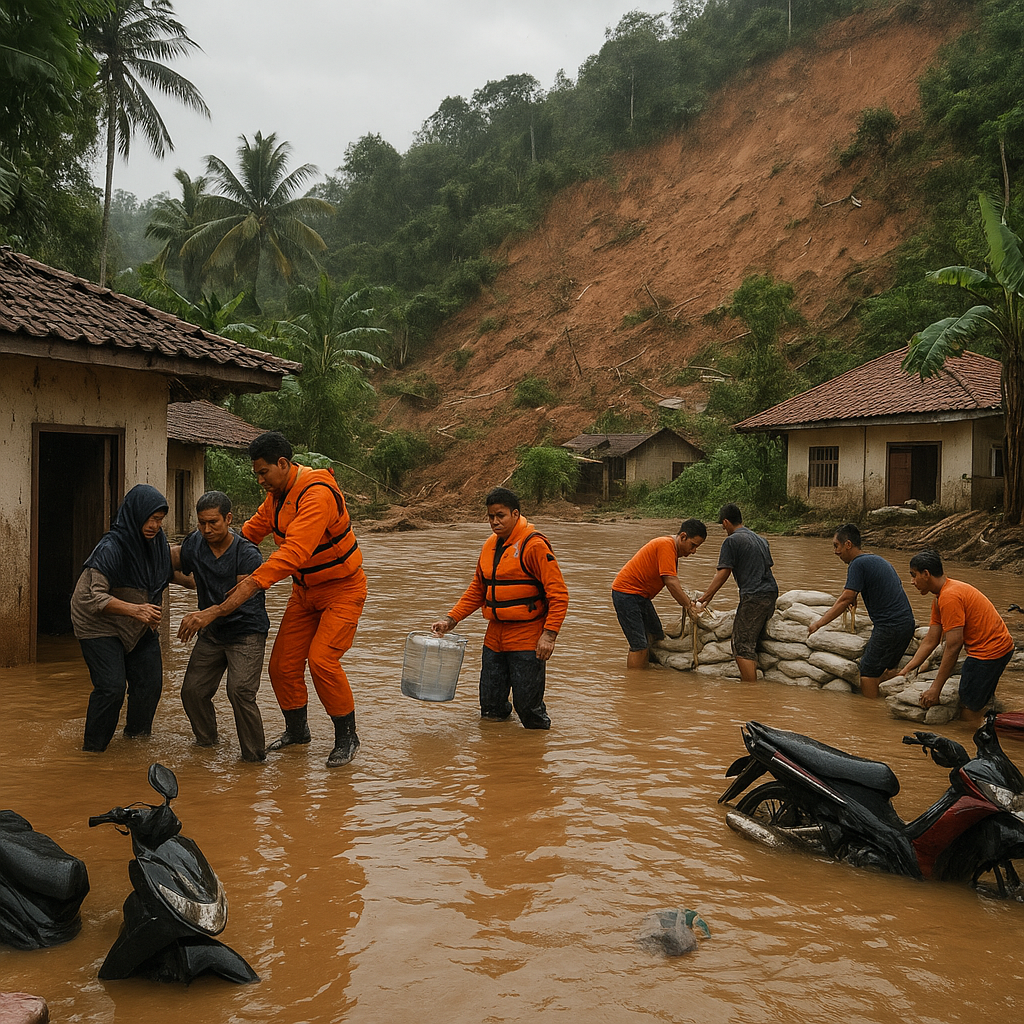 BNPB Catat 12 Bencana Hidrometeorologi Dominan di Awal Pekan, Waspada Banjir & Longsor
