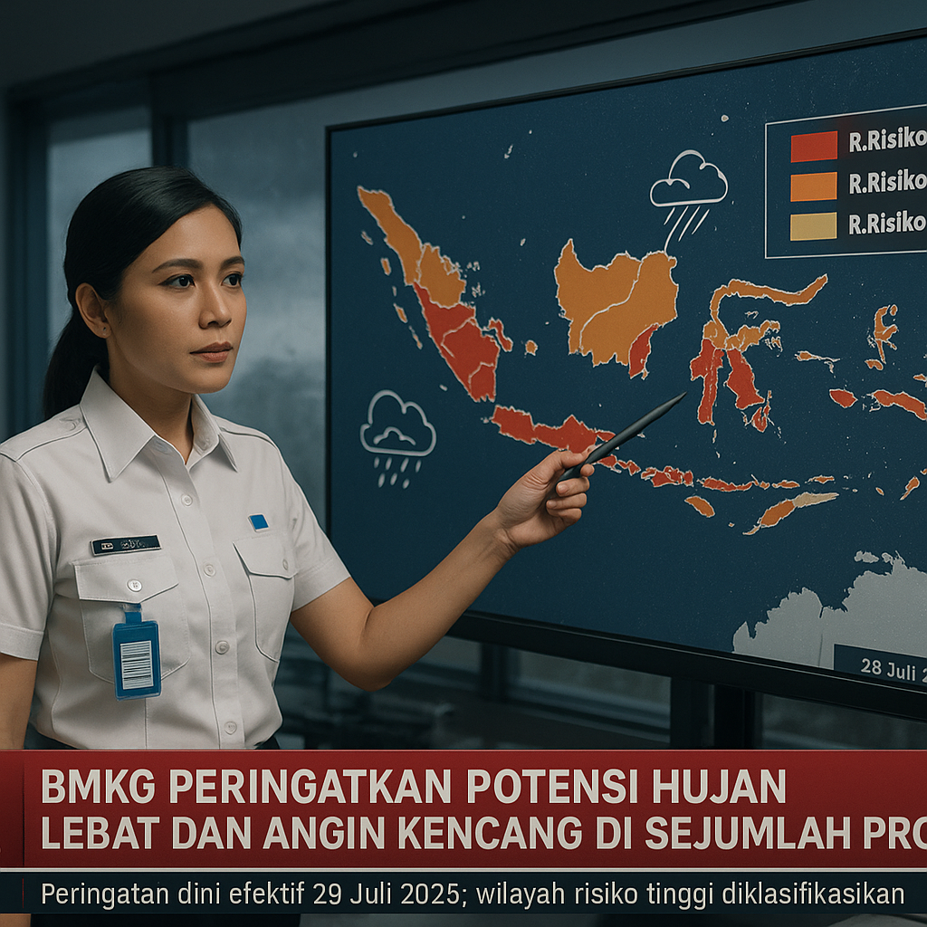 BMKG Peringatkan Potensi Hujan Lebat dan Angin Kencang di Sejumlah Provinsi