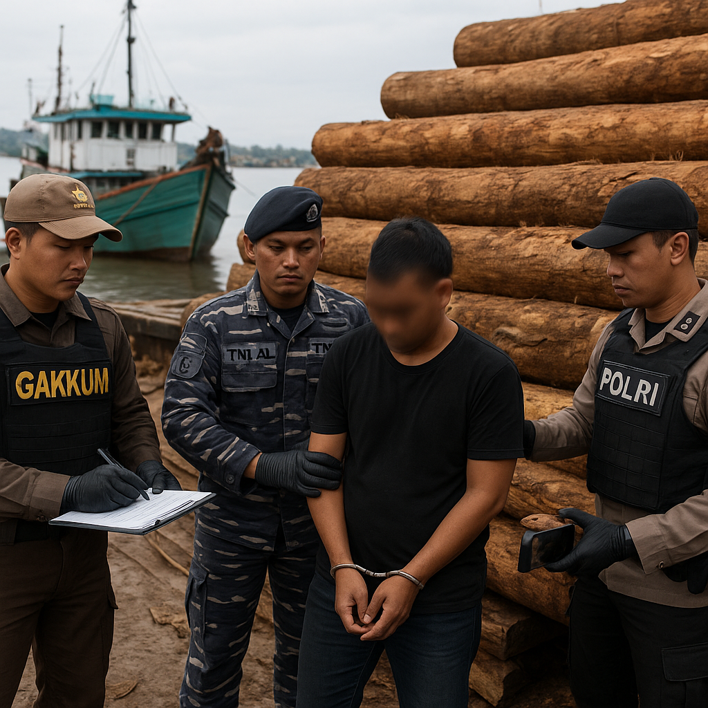 Gakkum Kemenhut Bongkar Perdagangan Kayu Ilegal Lintas Pulau di Kaltim