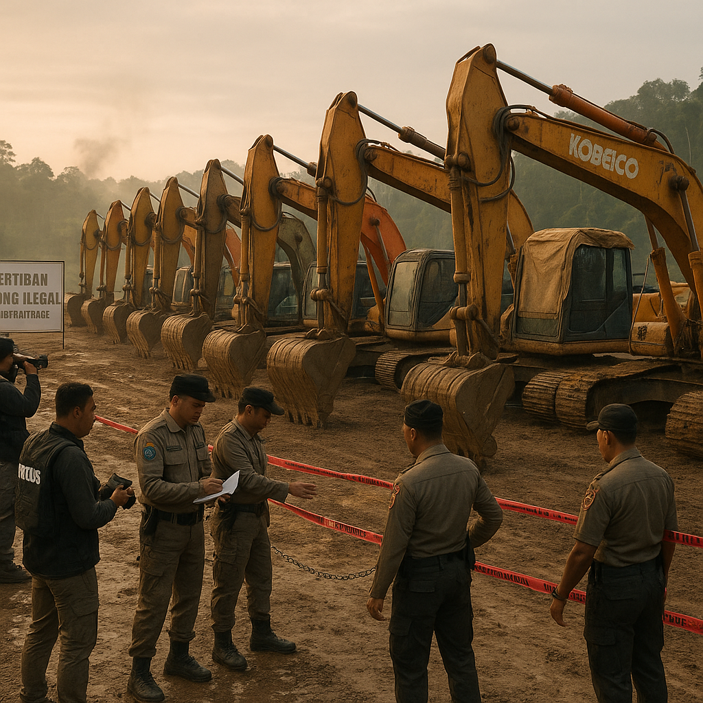 Penertiban Tambang Ilegal di Kalimantan Timur: 12 Excavator Diamankan