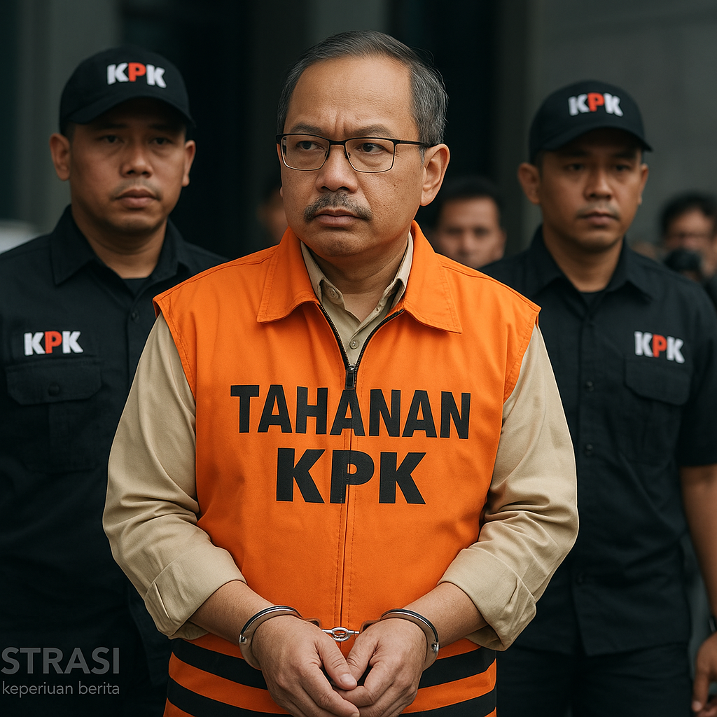 Bupati Pemalang Anom Widiyantoro Kenakan Rompi Tahanan KPK