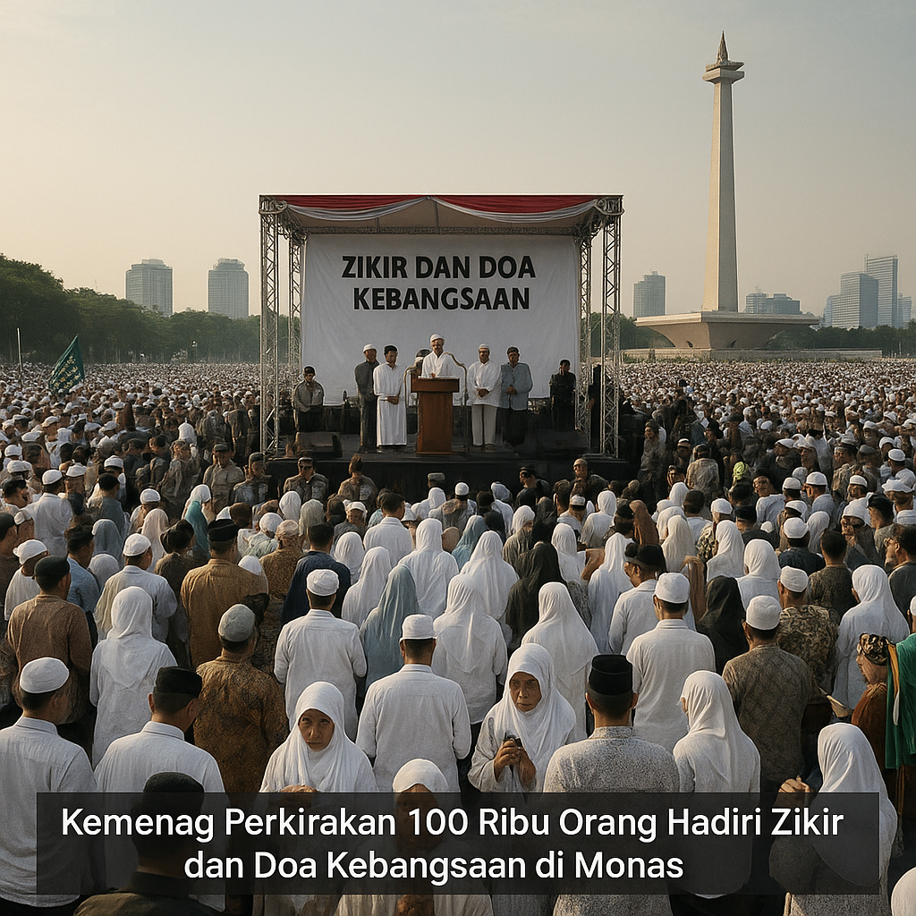 Kemenag Perkirakan 100 Ribu Orang Hadiri Zikir dan Doa Kebangsaan di Monas