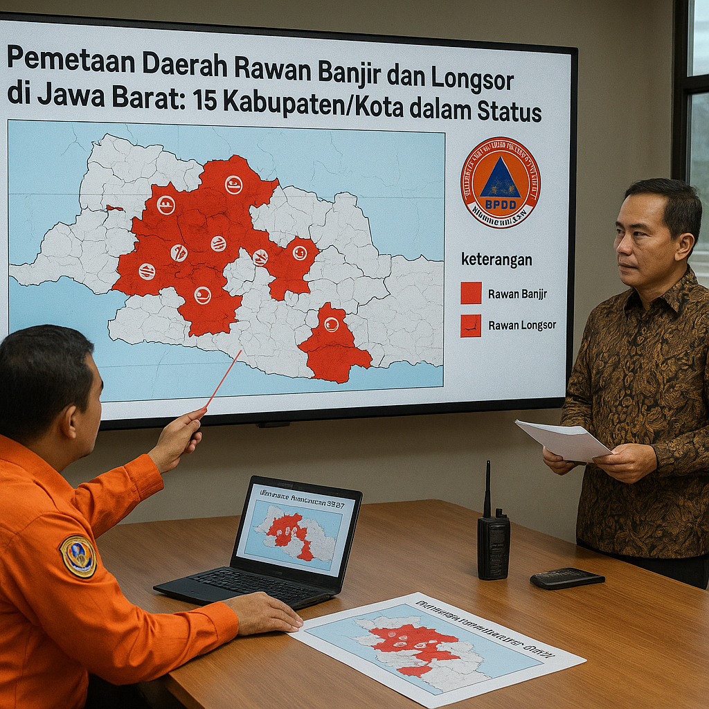 Pemetaan Daerah Rawan Banjir dan Longsor di Jawa Barat: 15 Kabupaten/Kota dalam Status Siaga