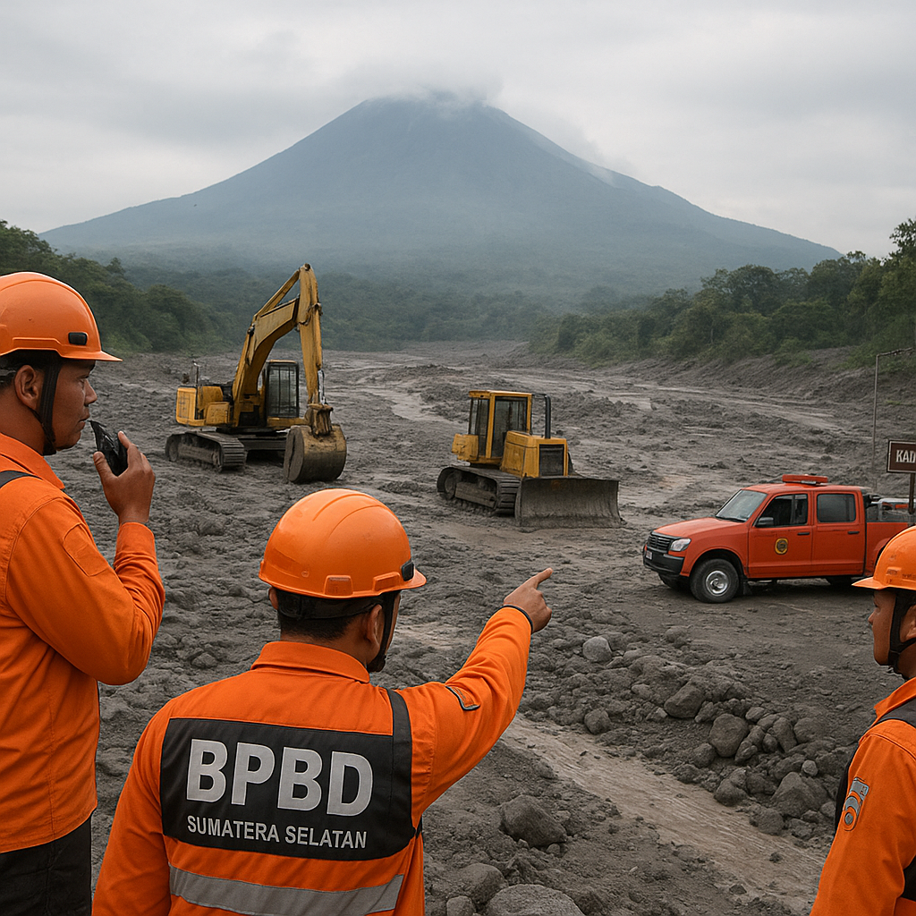 BPBD Sumsel Siagakan Personel dan Alat Berat Antisipasi Banjir Lahar Dingin Pascaerupsi Gunung Dempo