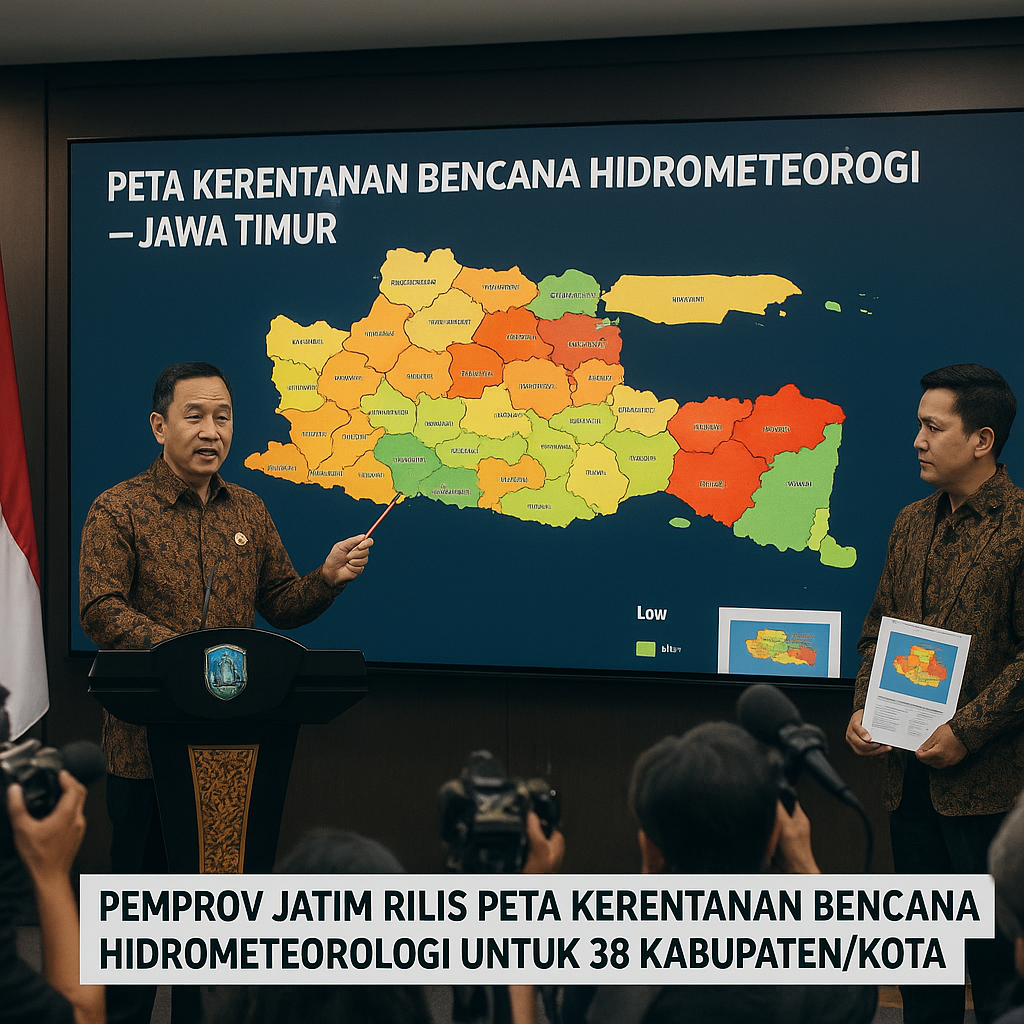 Pemprov Jatim Rilis Peta Kerentanan Bencana Hidrometeorologi untuk 38 Kabupaten/Kota