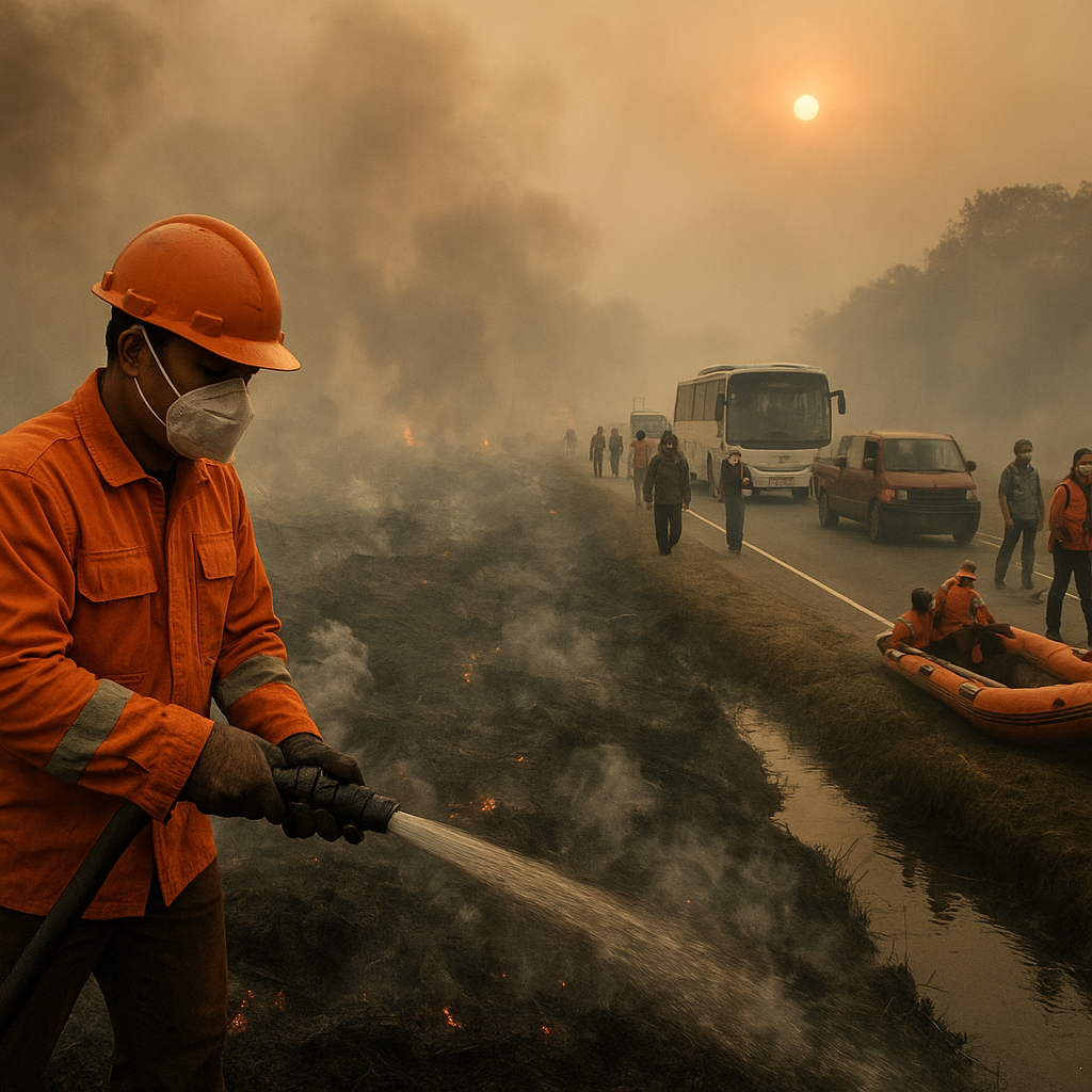 Kebakaran Hutan di Lahan Gambut Riau Meluas, Berdampak pada Transportasi dan Kesehatan di Dua Provinsi