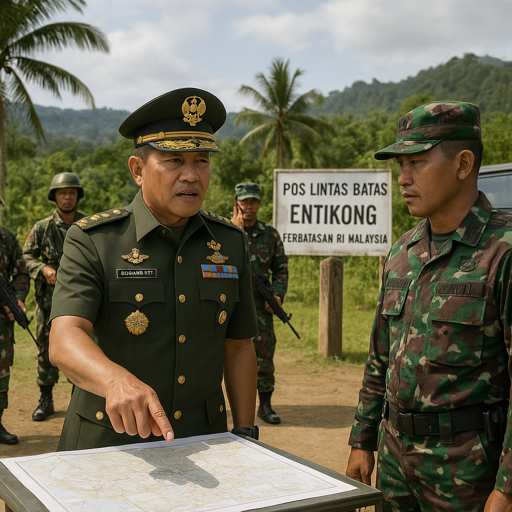 Panglima TNI Tinjau Kesiapan Satuan Pengamanan Perbatasan di Entikong Kalbar