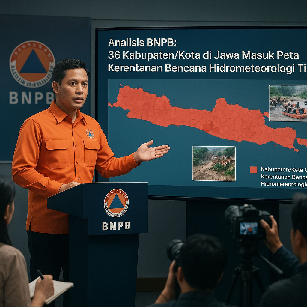 Analisis BNPB: 35 Kabupaten/Kota di Jawa Masuk Peta Kerentanan Bencana Hidrometeorologi Tinggi