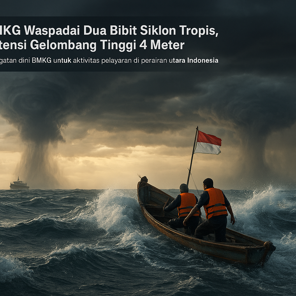 BMKG Waspadai Dua Bibit Siklon Tropis, Potensi Gelombang Tinggi 4 Meter