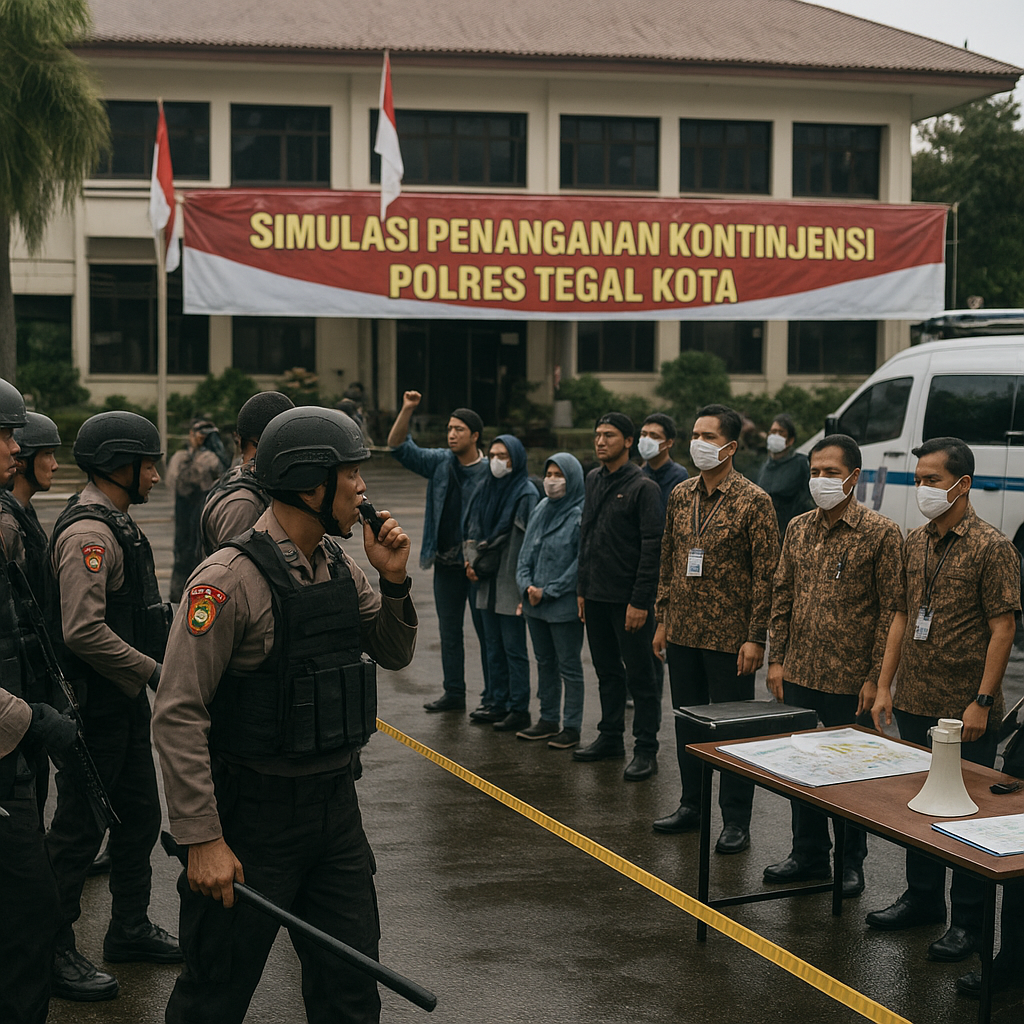 Polres Tegal Kota Latih Kesiapsiagaan Hadapi Kontinjensi