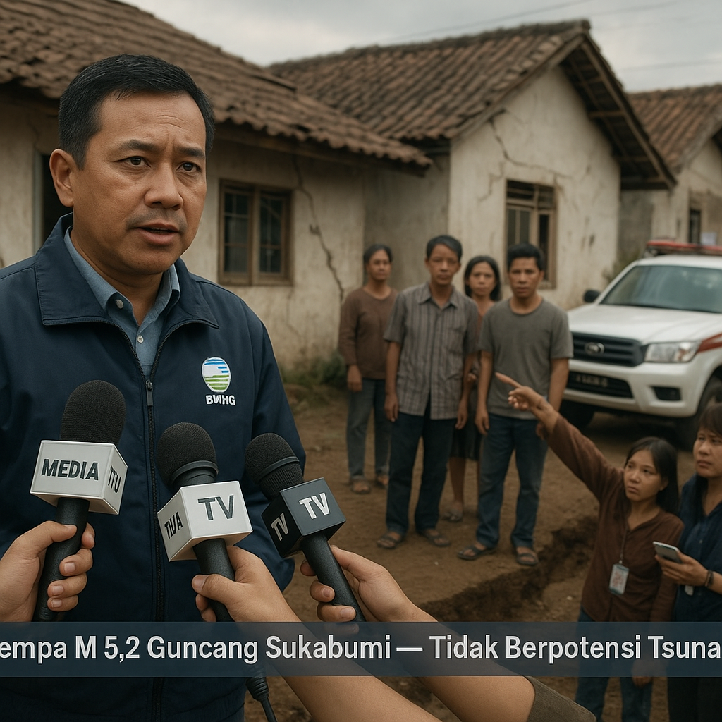 Gempa M 5,2 Guncang Sukabumi, Tidak Berpotensi Tsunami