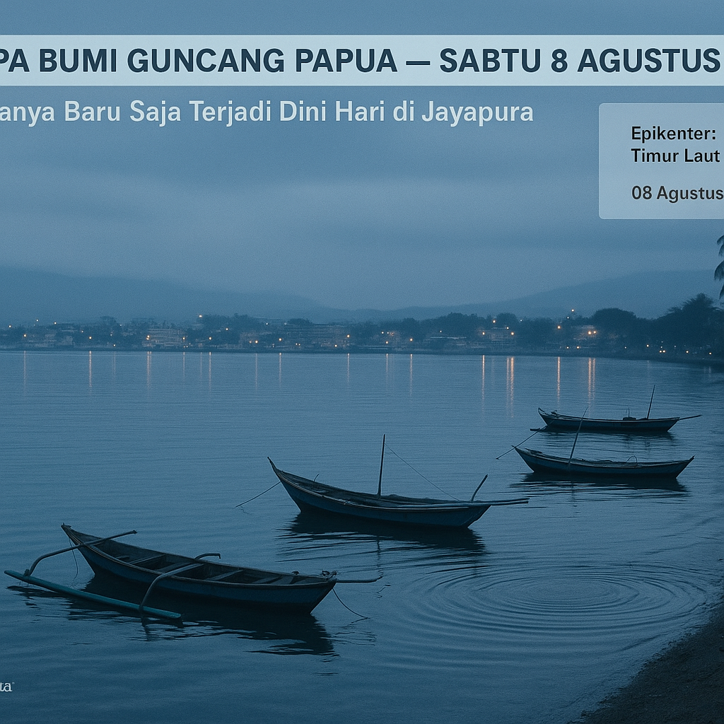 Gempa Bumi Guncang Papua Sabtu 8 Agustus 2026, Gempanya Baru Saja Terjadi Dini Hari Ini di Jayapura