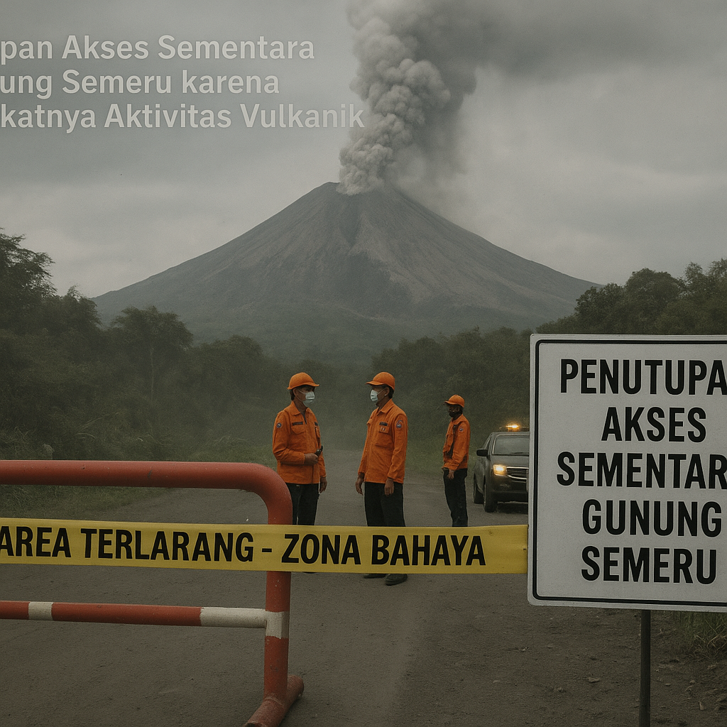 Penutupan Akses Sementara ke Gunung Semeru karena Meningkatnya Aktivitas Vulkanik