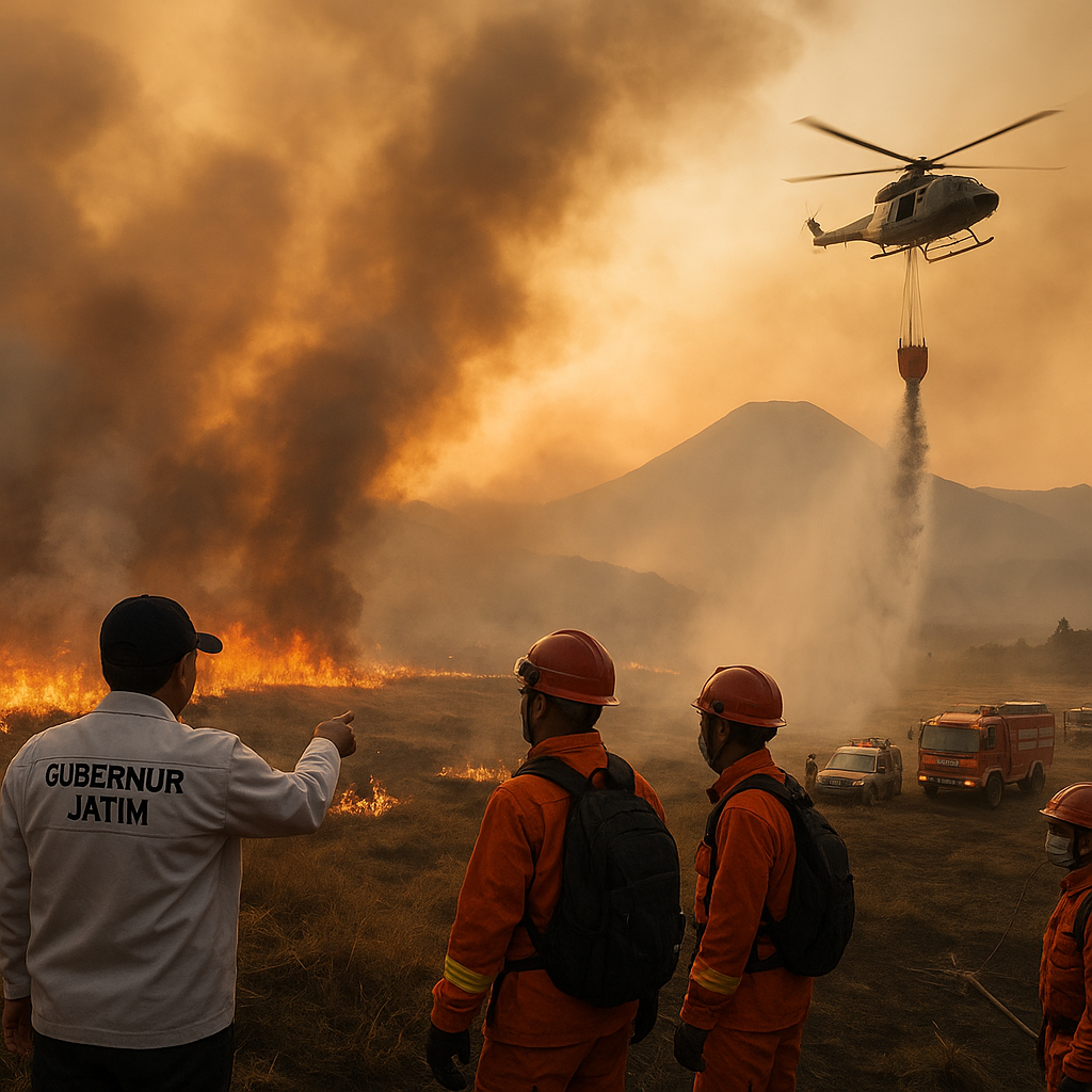 Karhutla Bromo Meluas hingga 176 Hektare, Gubernur Targetkan Rampung Hari Ini