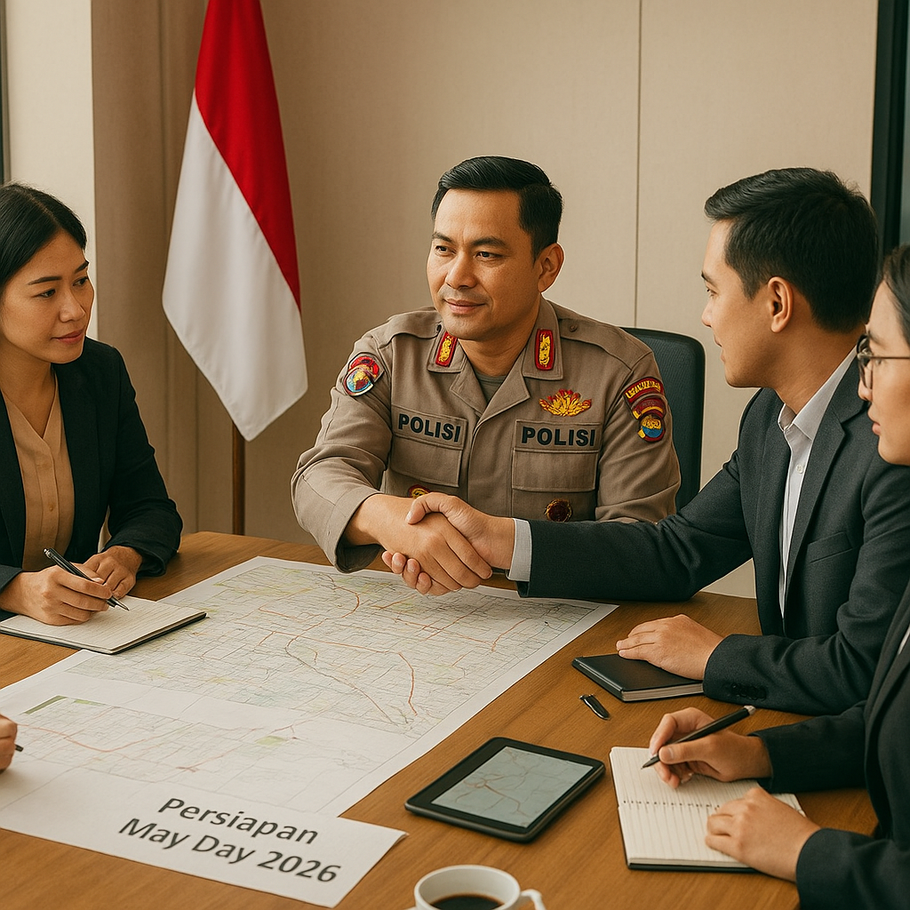 Kapolsek Pademangan Jalin Silaturahmi dengan Perusahaan Jelang May Day Fiesta 2026