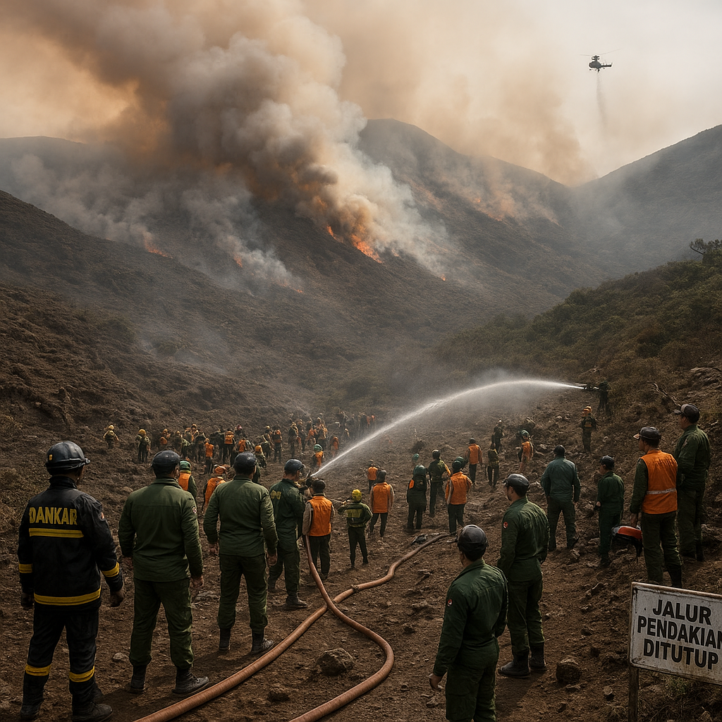 Kebakaran Hutan di Kawah Wadon Gunung Gede Meluas, 142 Personel Dikerahkan