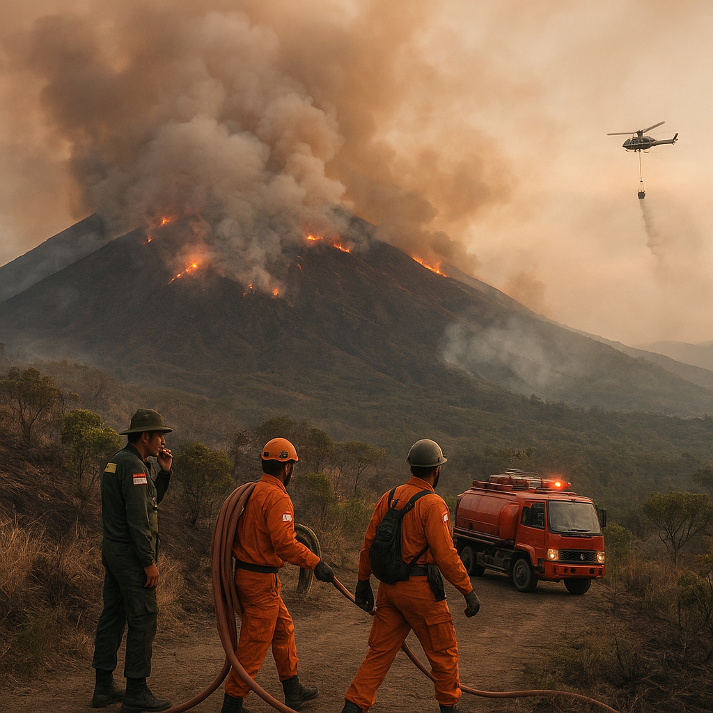 5 Titik Api Masih Membara di Gunung Soputan, Luas Kebakaran Capai 667,92 Hektare