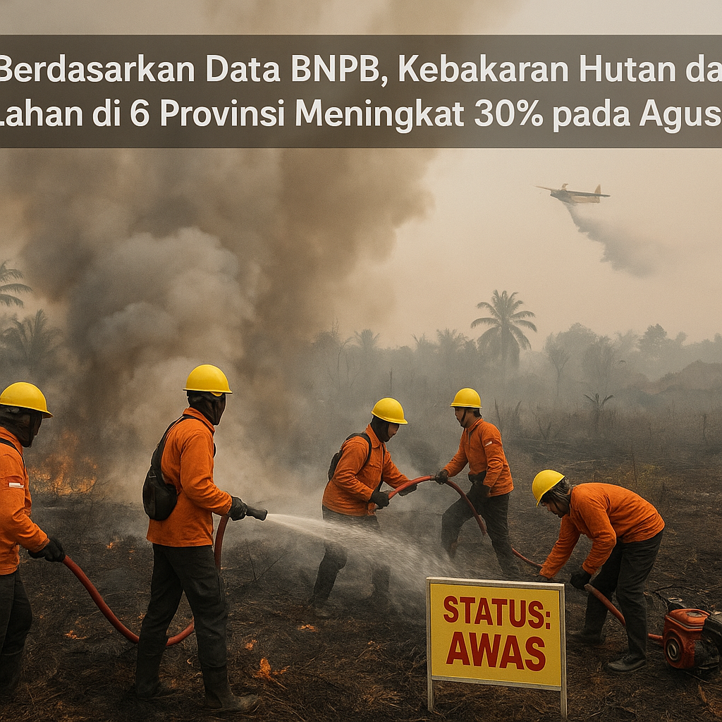 Berdasarkan Data BNPB, Kebakaran Hutan dan Lahan di 6 Provinsi Meningkat 30% pada Agustus