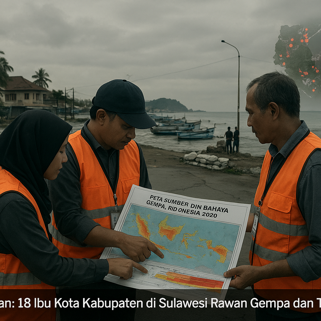 Kajian: 18 Ibu Kota Kabupaten di Sulawesi Rawan Gempa dan Tsunami Berdasarkan Peta Sumber dan Bahaya