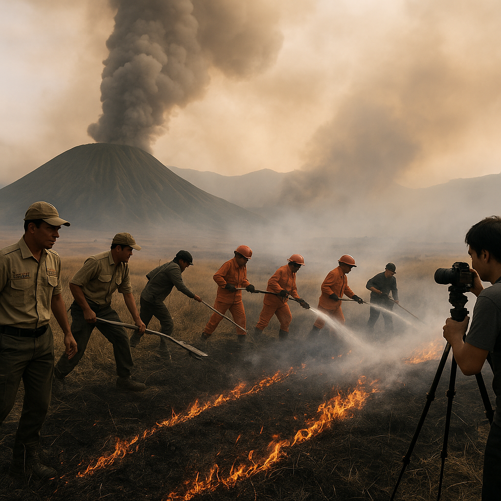 Kebakaran Gunung Bromo Meluas, 120 Hektare Lahan di TNBTS Terbakar