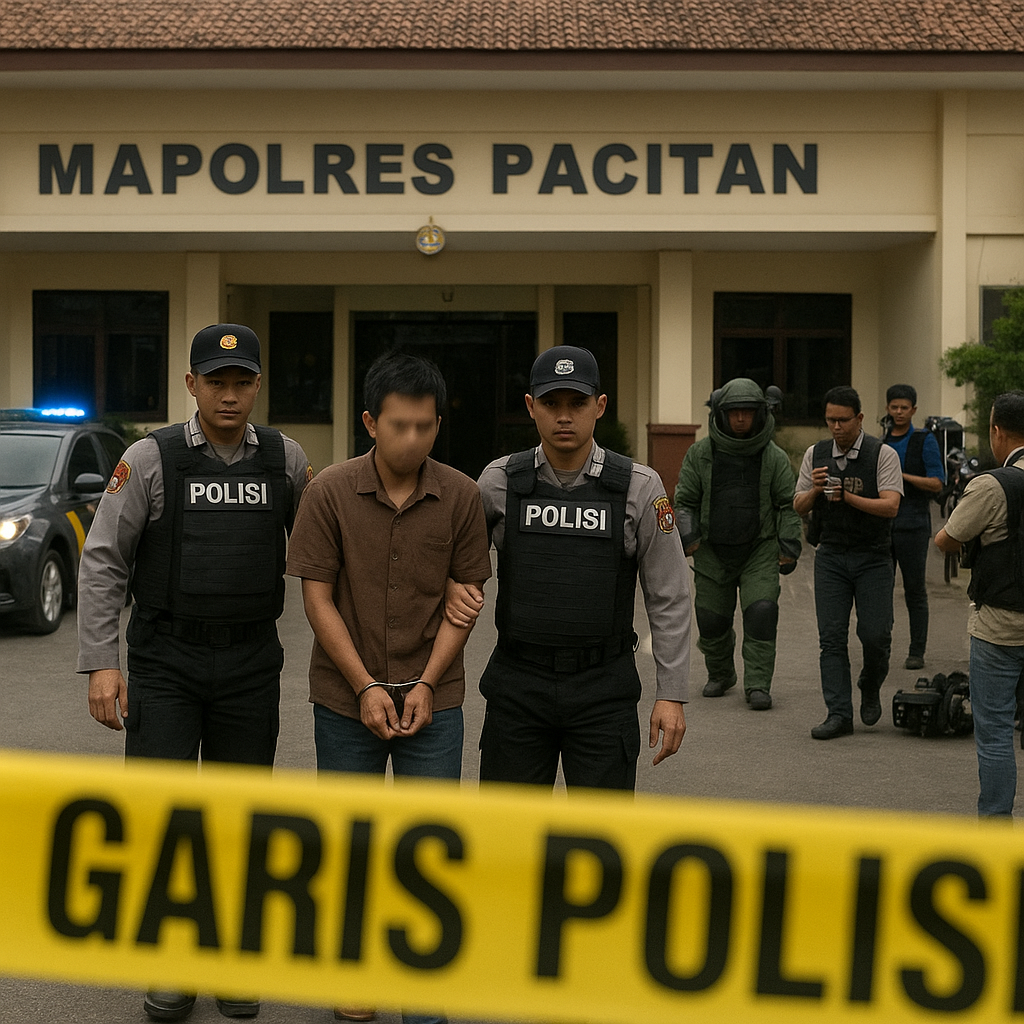 Dua Pria Ancam Ledakkan Bom di Mapolres Pacitan, Densus Siaga