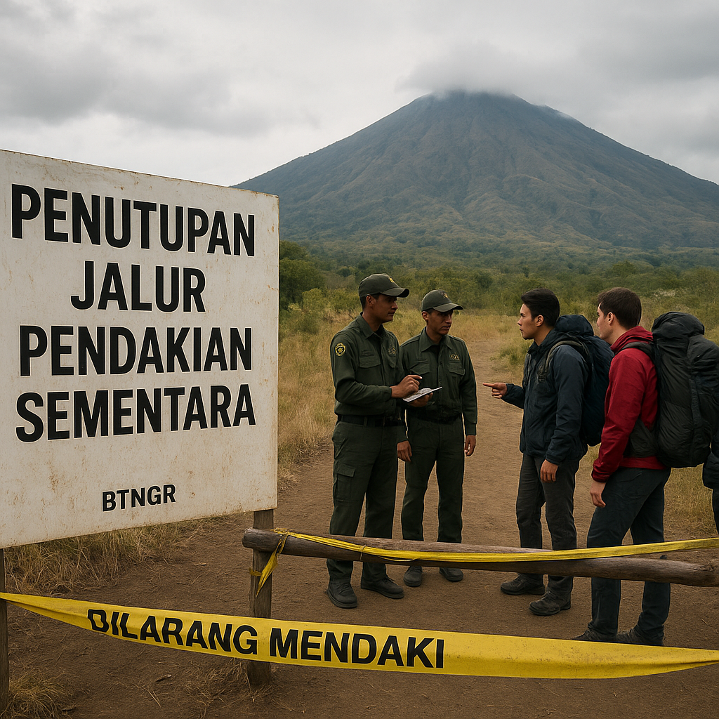 Penutupan Jalur Pendakian Gunung Rinjani Diberlakukan Sementara