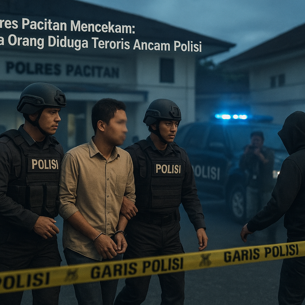 Polres Pacitan Mencekam, Tiga Orang Diduga Teroris Ancam Polisi