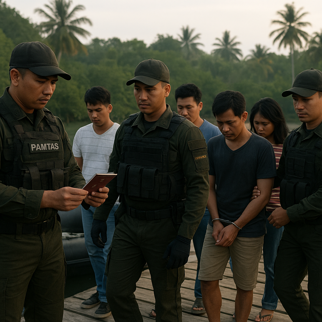 Daerah Perbatasan RI-Malaysia di Kalimantan Timur: Penangkapan 5 WNA Ilegal di Nunukan
