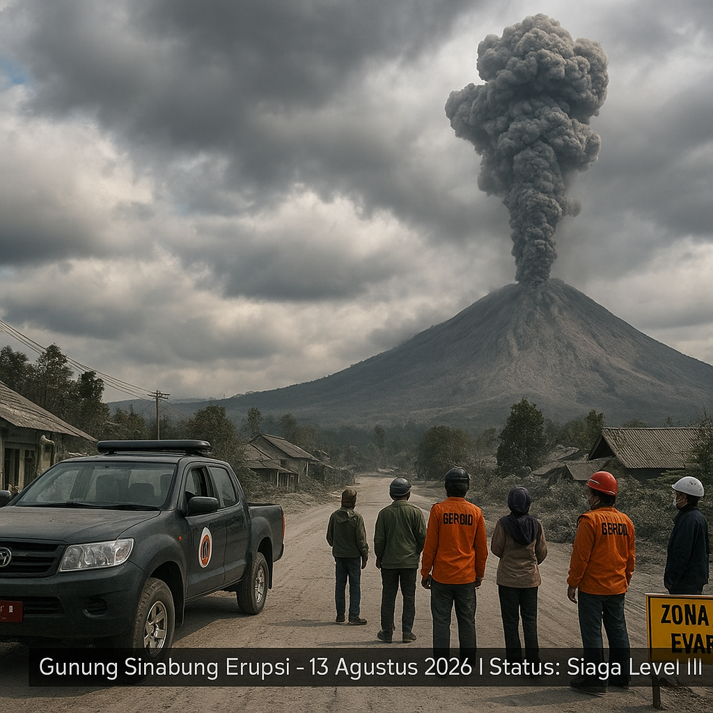 Gunung Sinabung Kembali Erupsi, Status Masih Level III Siaga