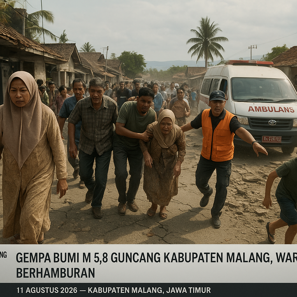 Gempa Bumi M 5,8 Guncang Kabupaten Malang, Warga Berhamburan