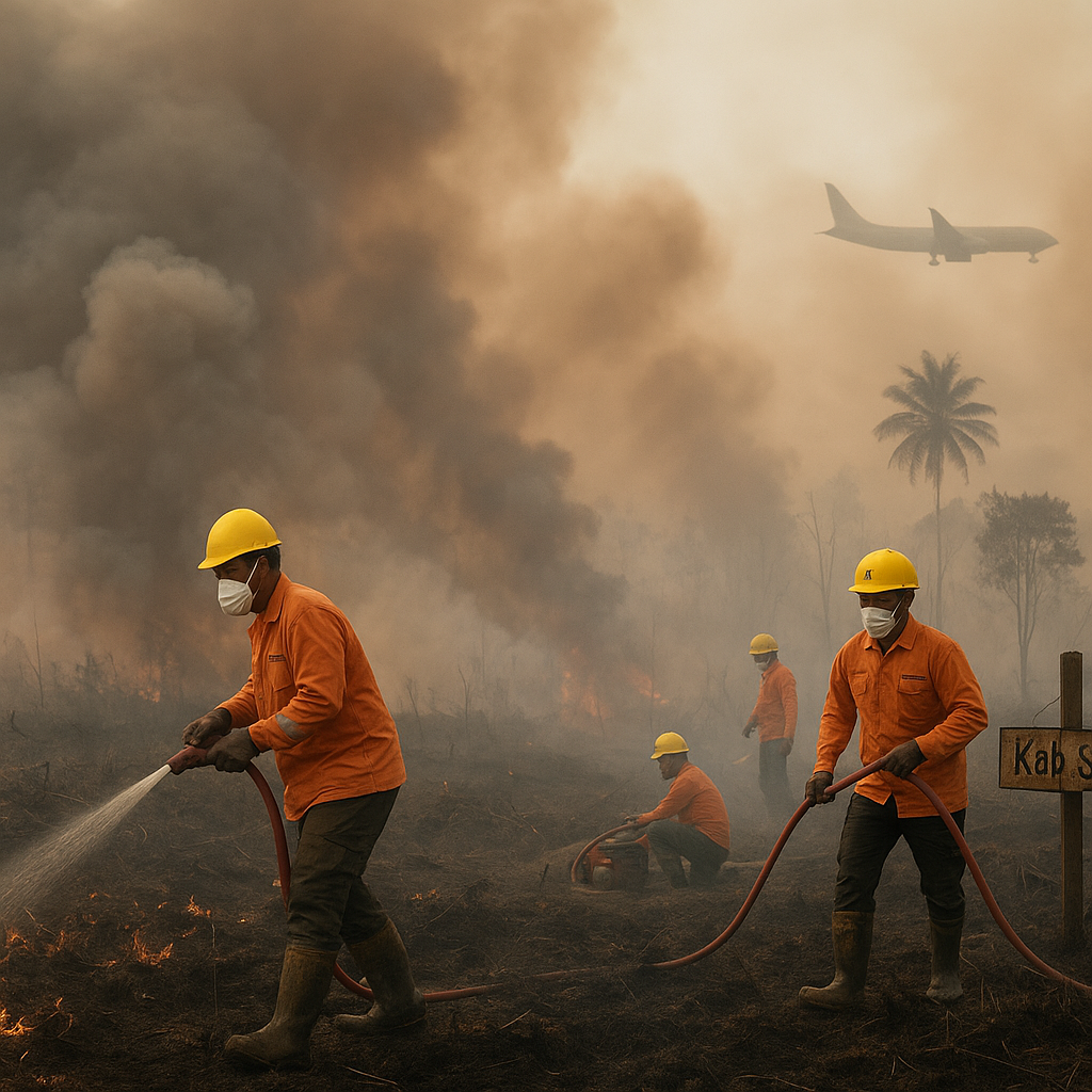 Kebakaran Hutan dan Lahan Meluas di Kabupaten Siak, Asap Mengganggu Jalur Penerbangan