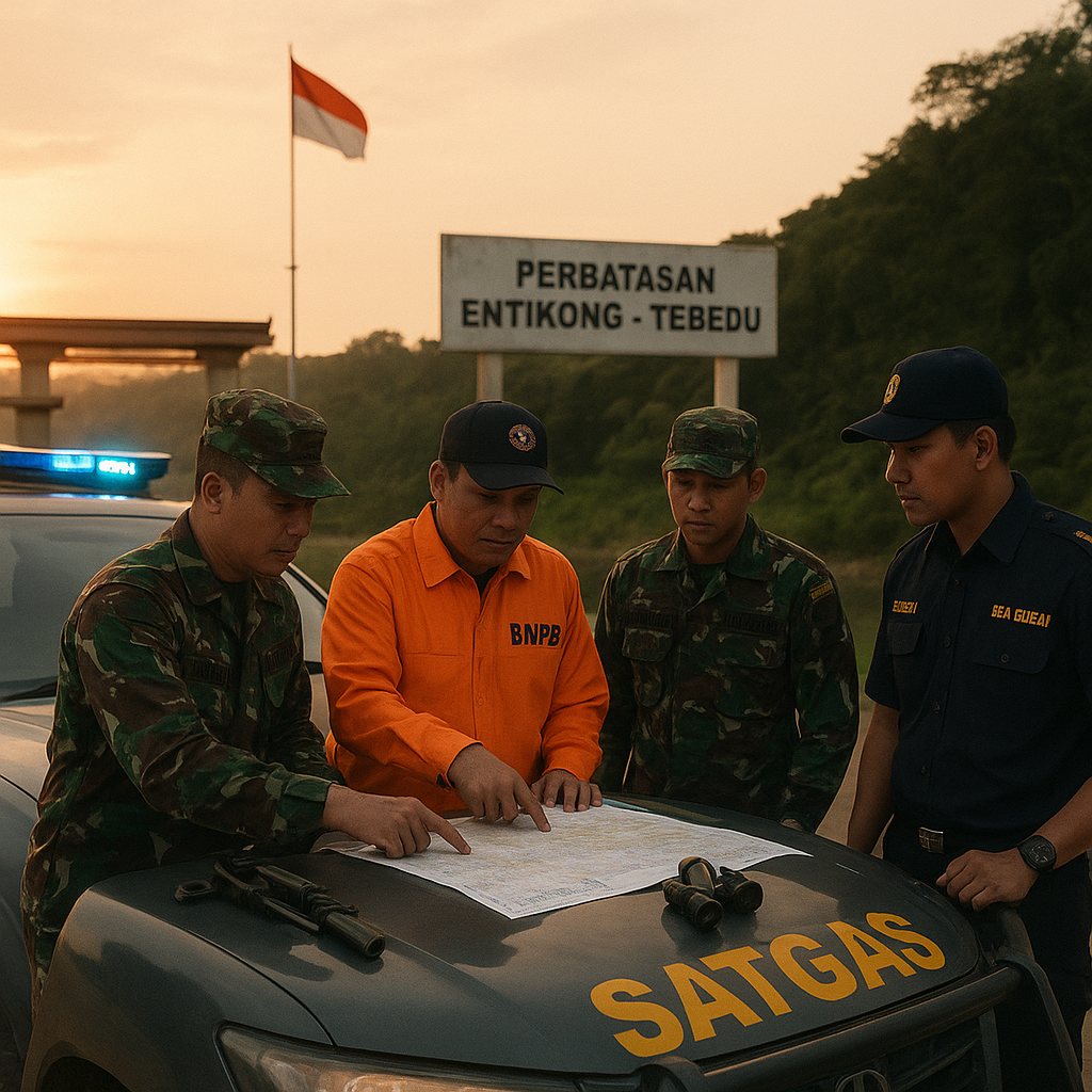 Perbatasan Entikong-Tebedu Di Kalimantan Barat Meningkatkan Patroli Terintegrasi