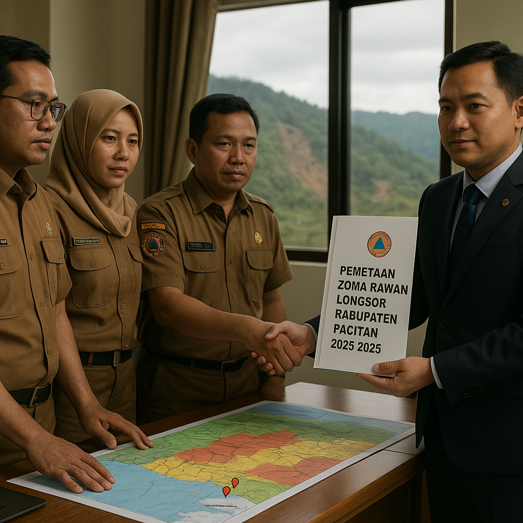 Pemetaan Zona Rawan Longsor di Kabupaten Pacitan Jawa Timur Dilaporkan ke BNPB
