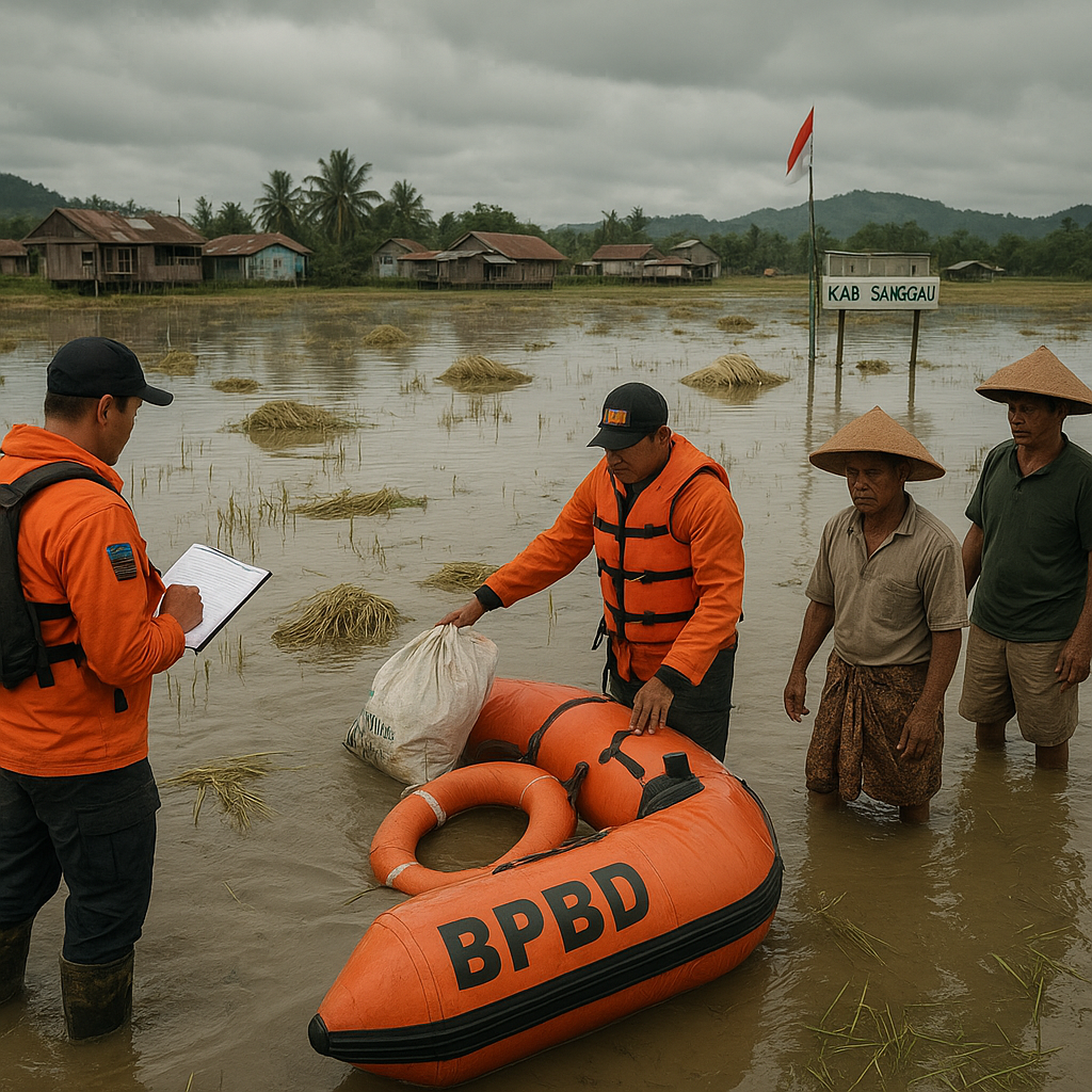 BPBD Kalimantan Barat Catat 10 Ribu Hektar Sawah Terendam Banjir di Kabupaten Sanggau
