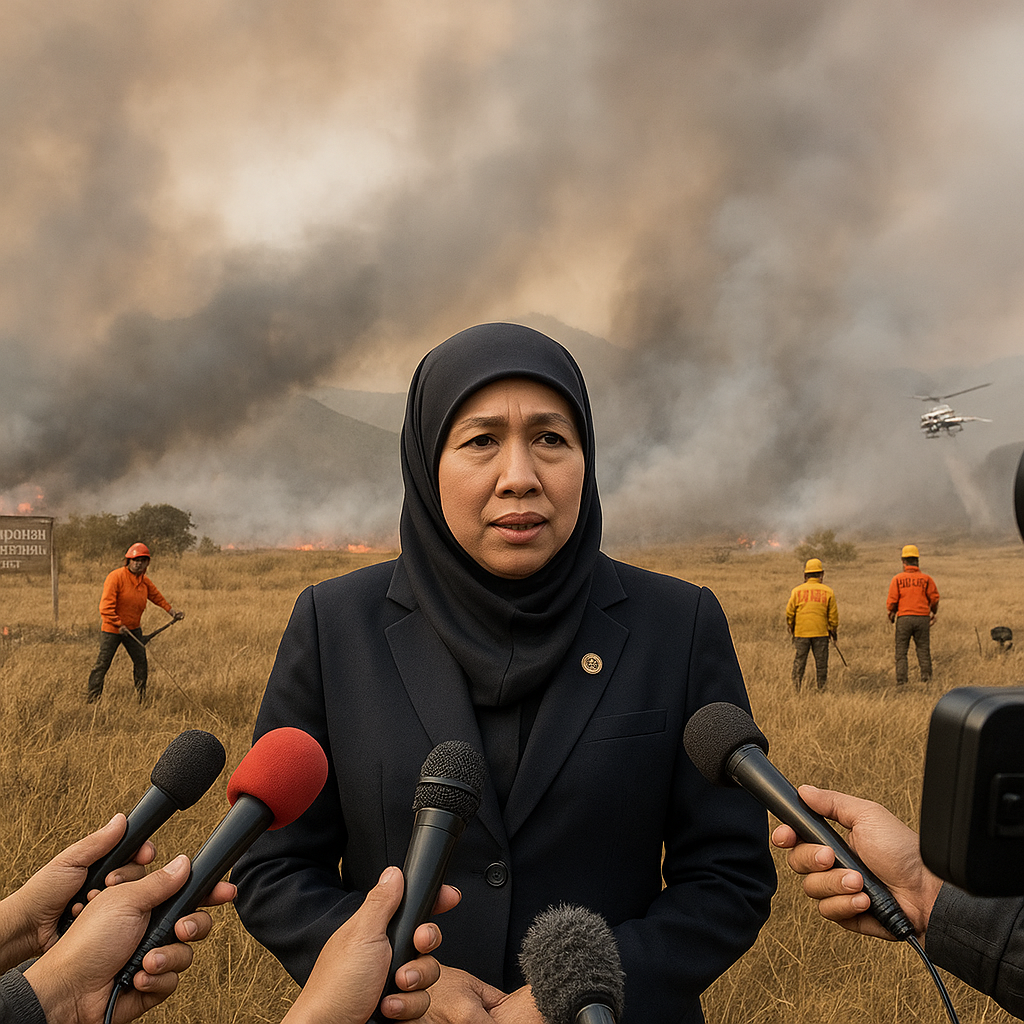 Khofifah Sebut Kebakaran Bromo Berhasil Dilokalisasi, Titik Api Tersisa di Pasuruan