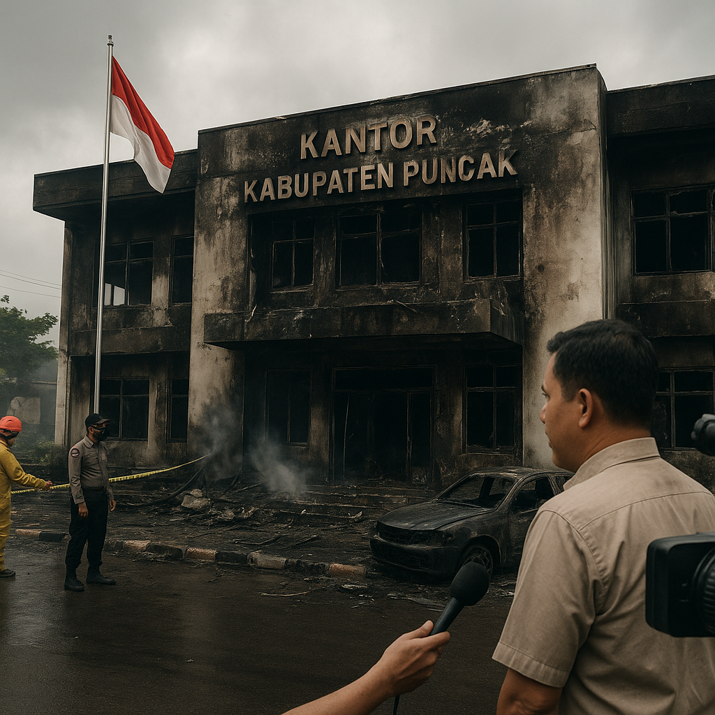 Kantor Pemerintah Puncak Dibakar, Bupati Jelaskan Soal Penurunan Dana Desa