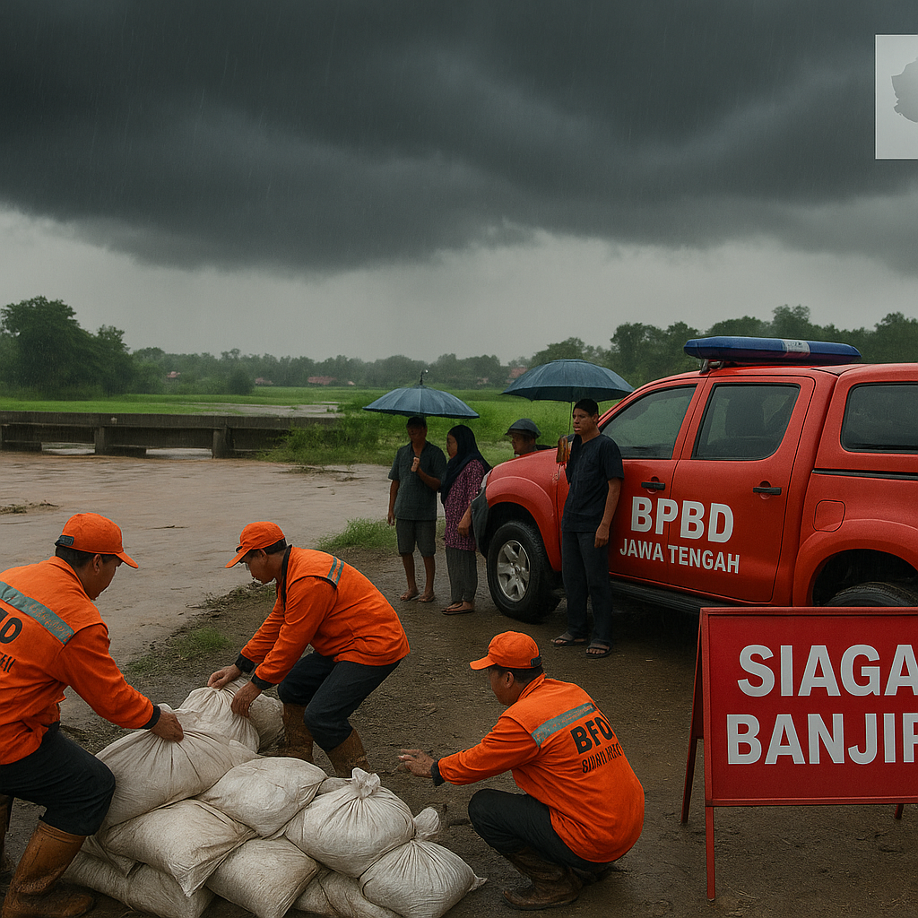 Peningkatan Status Siaga Banjir untuk DAS Bengawan Solo di Jawa Tengah