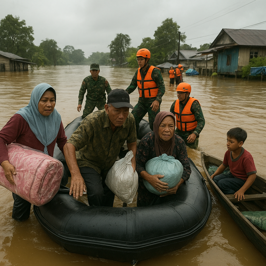 Banjir Landa Tiga Kabupaten di Kalimantan Barat, Ribuan Warga Mengungsi