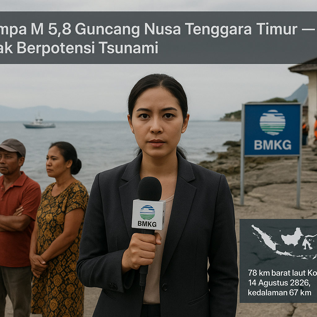 Gempa M 5,8 Guncang Nusa Tenggara Timur, Tidak Berpotensi Tsunami