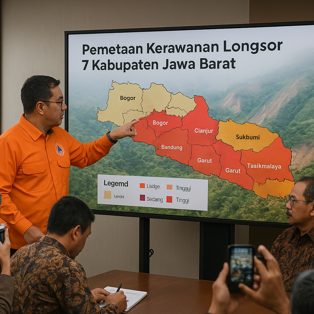 BNPB Merilis Pemetaan Kerawanan Bencana Longsor di 7 Kabupaten Jawa Barat