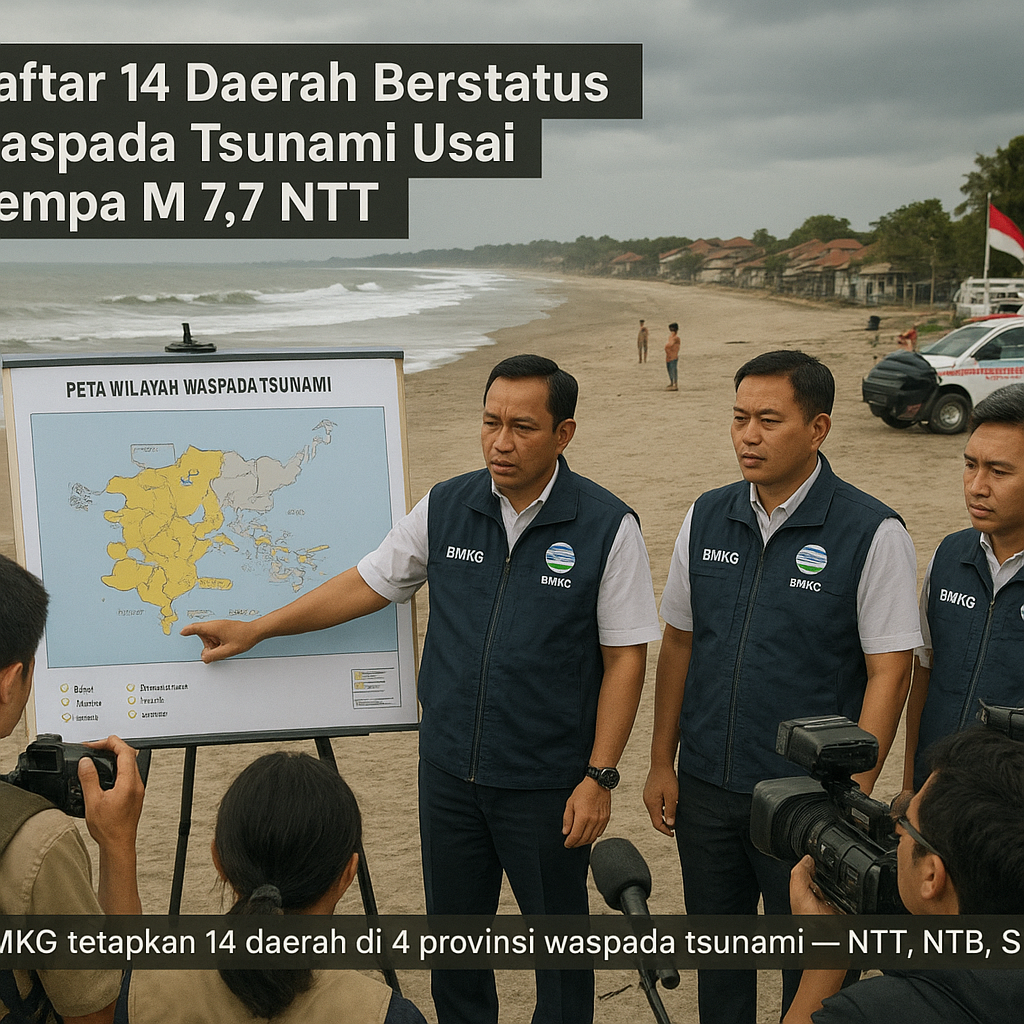 Daftar 14 Daerah Berstatus Waspada Tsunami Usai Gempa M 7,7 NTT