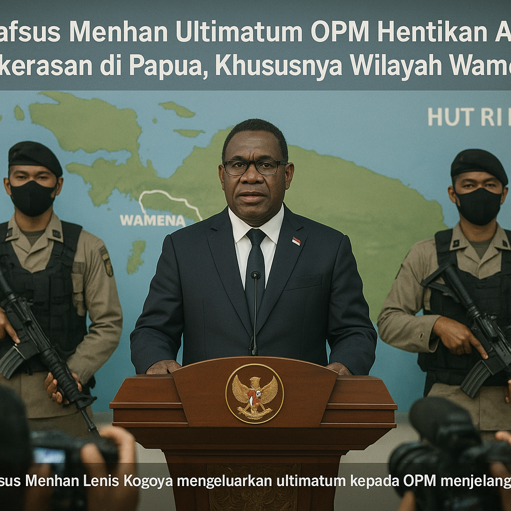 Stafsus Menhan Ultimatum OPM Hentikan Aksi Kekerasan di Papua, Khususnya Wilayah Wamena