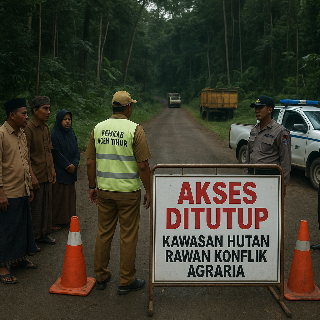 Pemkab Aceh Timur Tutup Akses Jalan ke Kawasan Hutan Rawan Konflik Agraria