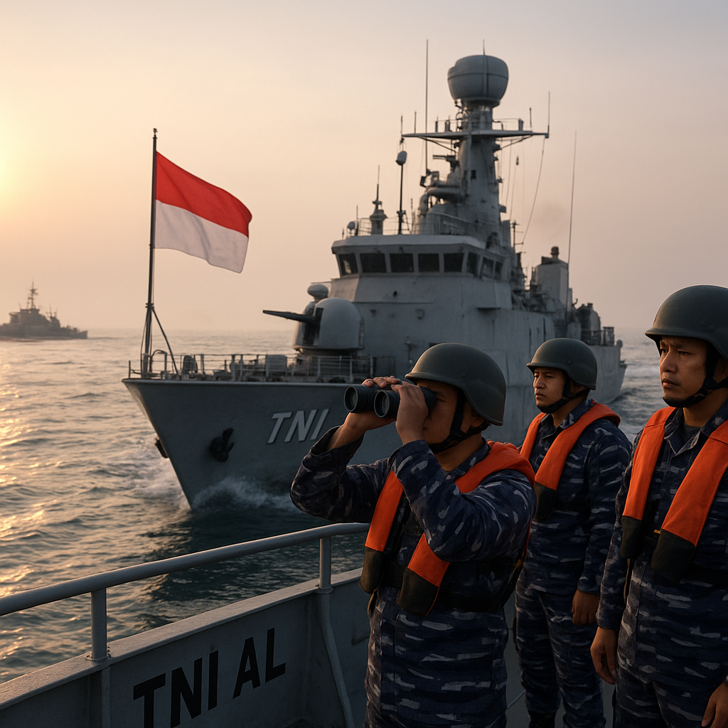 TNI AL Patroli Perbatasan Laut di Selat Malaka untuk Antisipasi Gangguan Keamanan