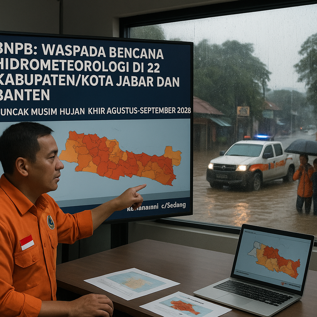 BNPB: Waspada Bencana Hidrometeorologi di 22 Kabupaten/Kota Jabar dan Banten Puncak Musim Hujan