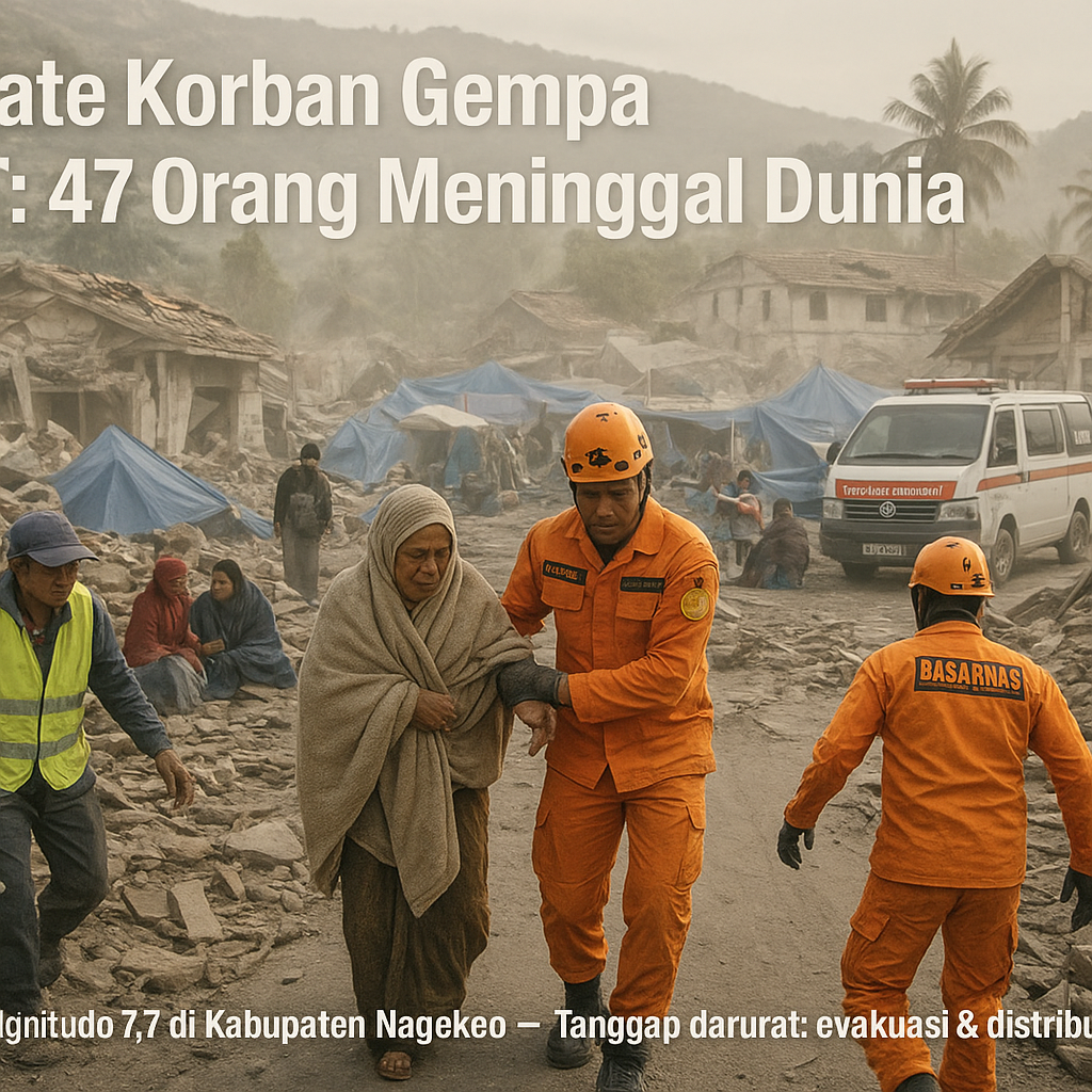 Update Korban Gempa NTT: 47 Orang Meninggal Dunia
