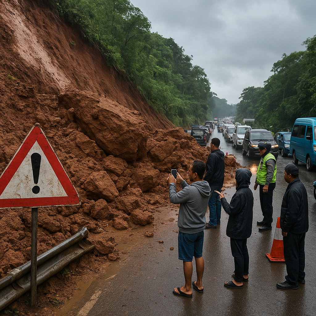 Longsor di Cisarua Bogor, Akses Jalan Raya Puncak Terganggu