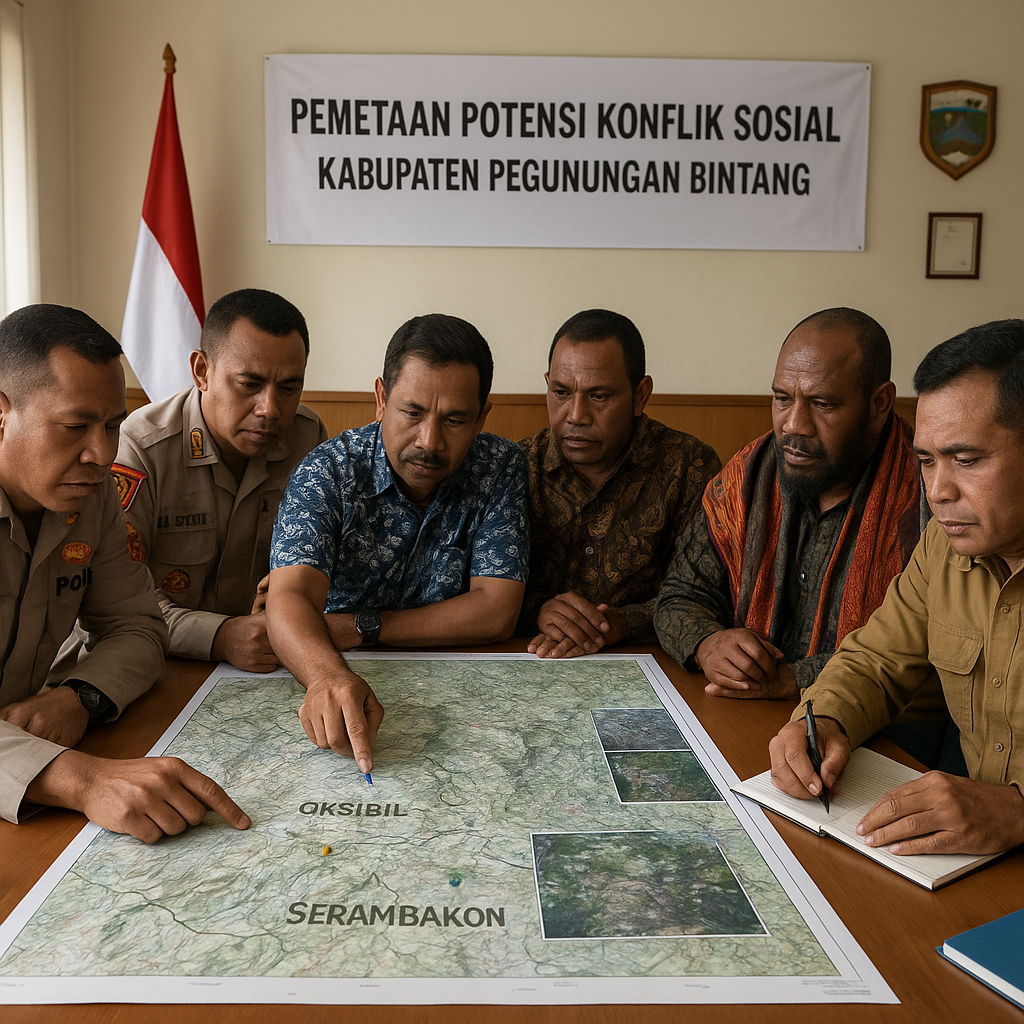 Polri dan Pemda Papua Gelar Pemetaan Potensi Konflik Sosial di Kabupaten Pegunungan Bintang