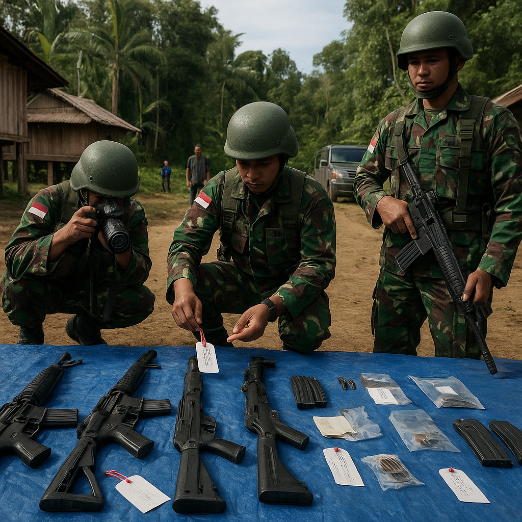 Koops TNI Habema Mengamankan Senjata Milik OPM di Distrik Ugimba